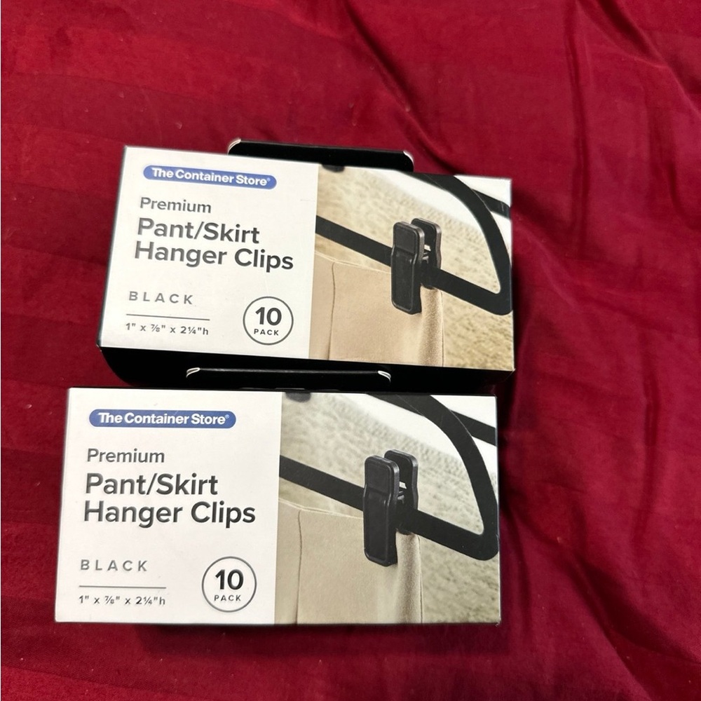 The Container Store Black Pant/Skirt Hanger Clips Set